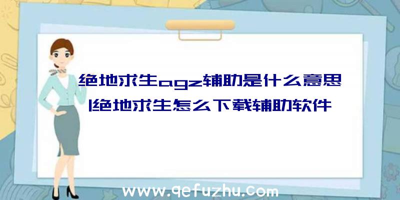 「绝地求生agz辅助是什么意思」|绝地求生怎么下载辅助软件